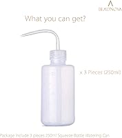 Vista 3 de BEADNOVA Botella exprimible para regar plantas, 8.5 fl oz, 8 onzas, pequeña regadera de plástico para plantas de interior y suculentas (3 unidades)