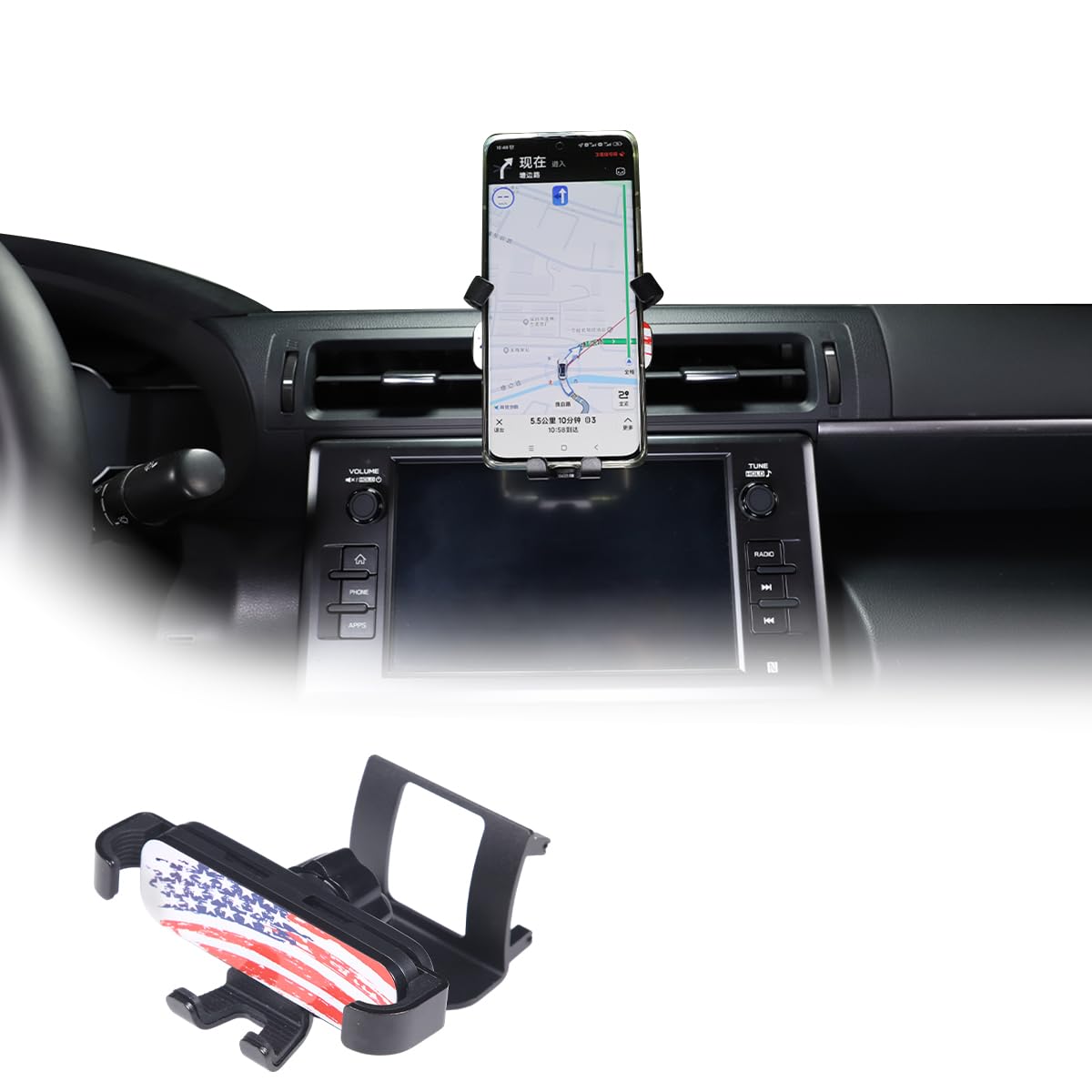 JONKOKO Aluminum Central Control Car Phone Mount for Subaru BRZ Toyot@ 86 2012-2022 Air Vent Phone Holder for Car,Auto Mobile Phone Holder Accessories (Style B, for BRZ 86 2022)