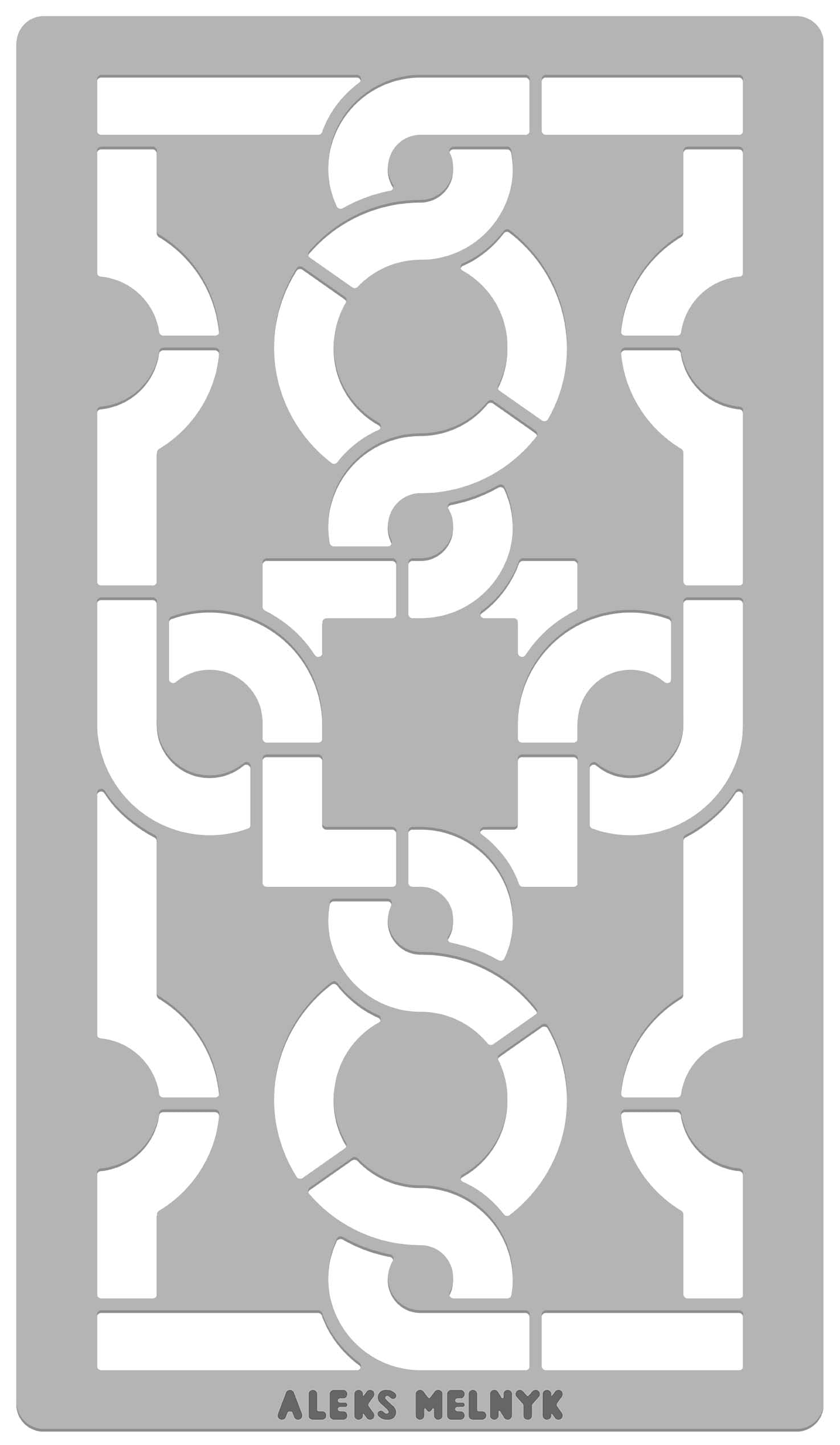 Aleks Melnyk No.345 Metal Stencil, Interlaced Ornament, Strapwork, Small Stencil, 1 PC, Template for Wood Burning, Engraving, Crafting, Scrapbook, Art, Ornate