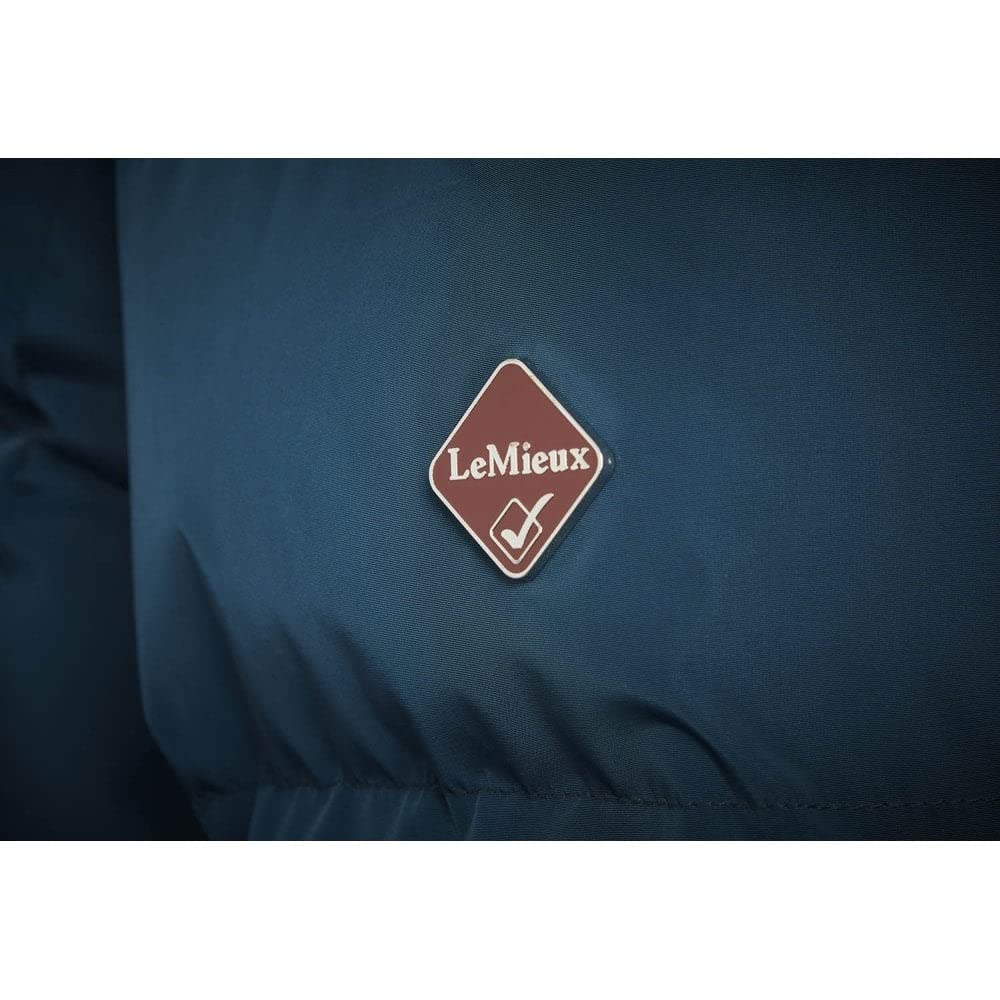 LeMieux Loire - Abrigo de equitación de invierno cálido con cremallera de 2 vías, bolsillos con cremallera, abrigo de invierno con capucha extraíble y ribete desmontable para mujer, Atlantic Blue, 36