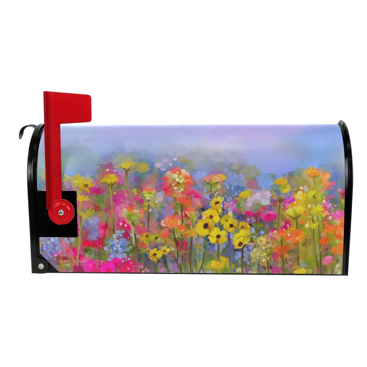 WOOR Season Autumn Winter Summer Spring Flowers Magnetic Magnetic Mailbox Cover Standard Size for Garden Yard Outdoor Decorations-18 x 20.8