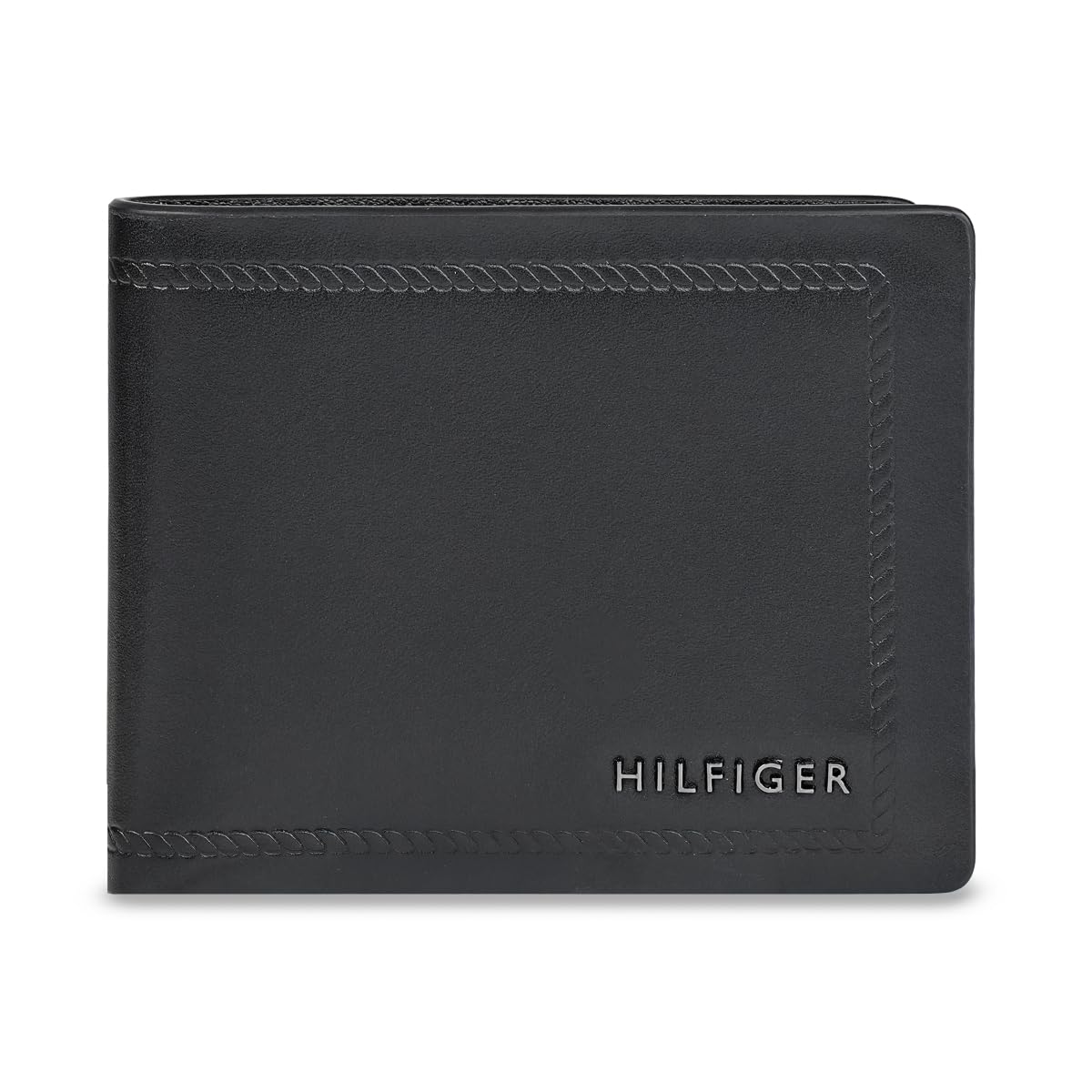 tommy hilfiger Men's Leather Wallet Pelotas | Solid Black Passcase Bi-Fold with 12 Card Slots, Coin Pocket | Stylish Purse for Gents-picture-36