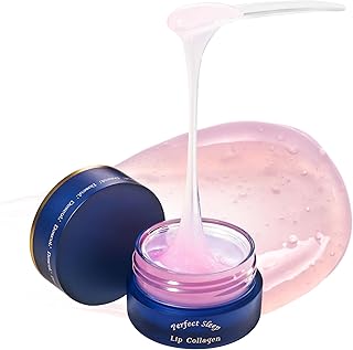 Perfect Sleep Lip Collagen 0.50fl.oz, Intensive Collagen Lip Sleeping Mask Infused with Peptides, Rice Protein & Willow Bark Extract for Overnight Plumping, Repairing & Smoothing, Korean Lip Treatment
