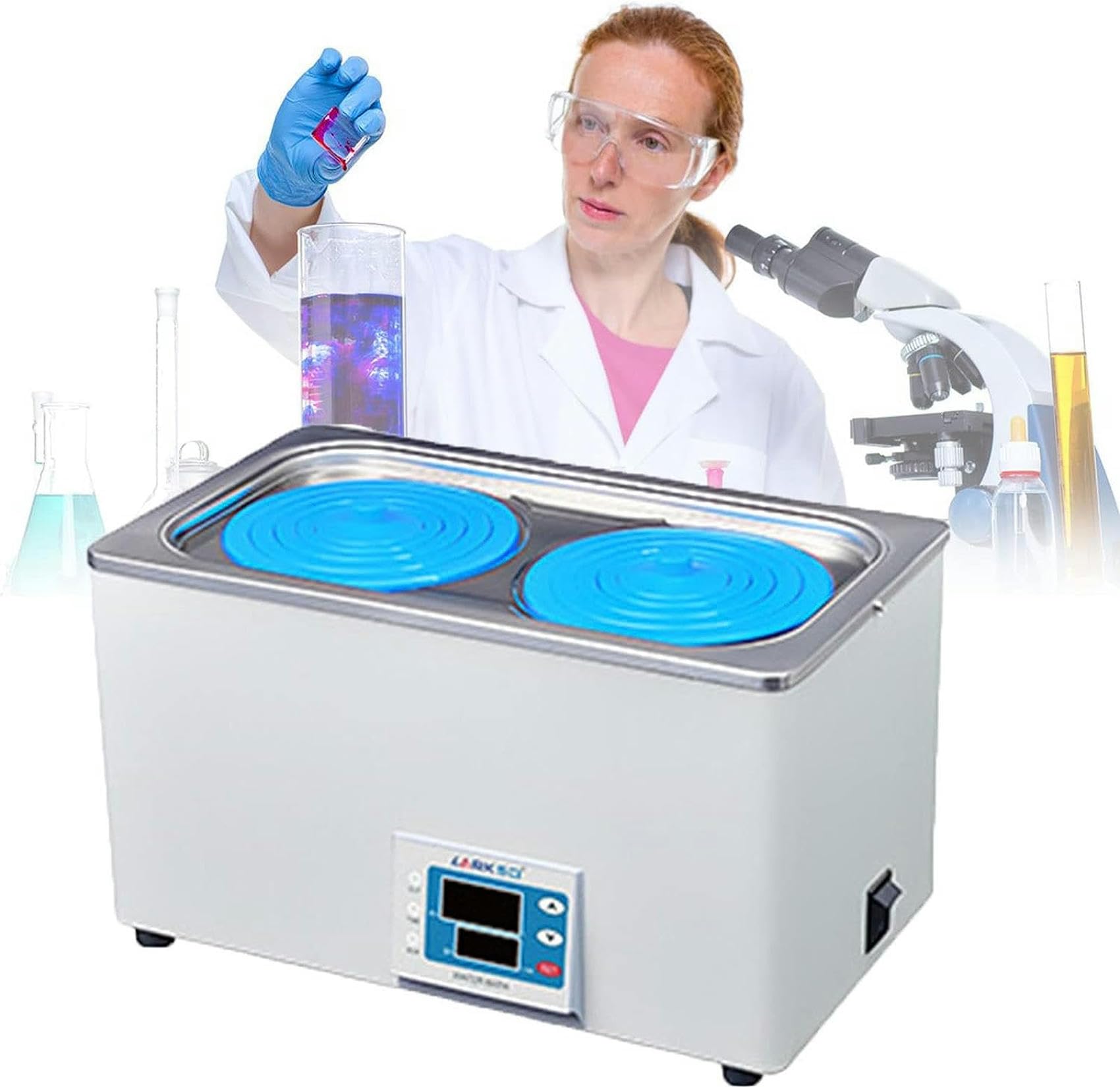 Bain-Marie de Laboratoire Numérique XENITE en Acier Inoxydable 304 - Résolution 0,1 °C