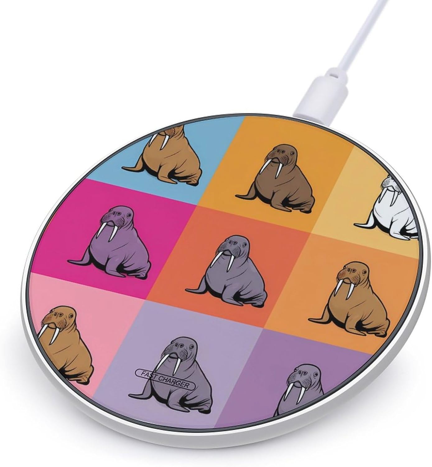 Cute Cartoon Walrus Wireless Charger Portable Charging Pad