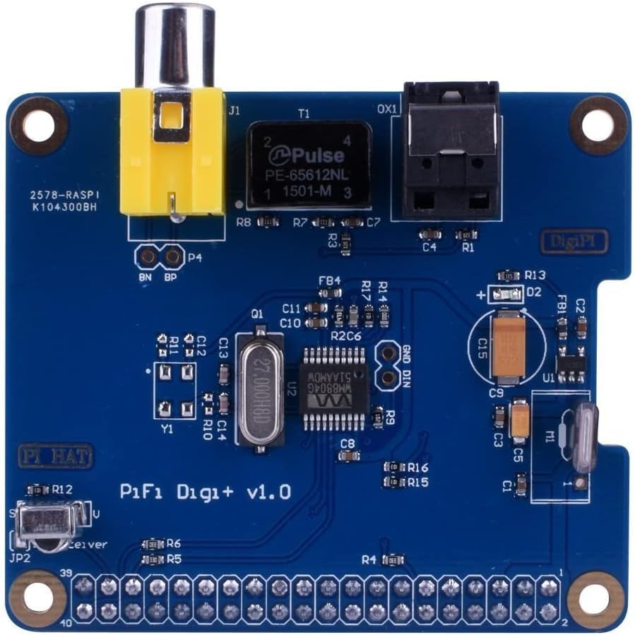 Raspberry Pi HiFi DiGi+ Digital Sound Card I2S SPDIF Optical Fiber RCA ...