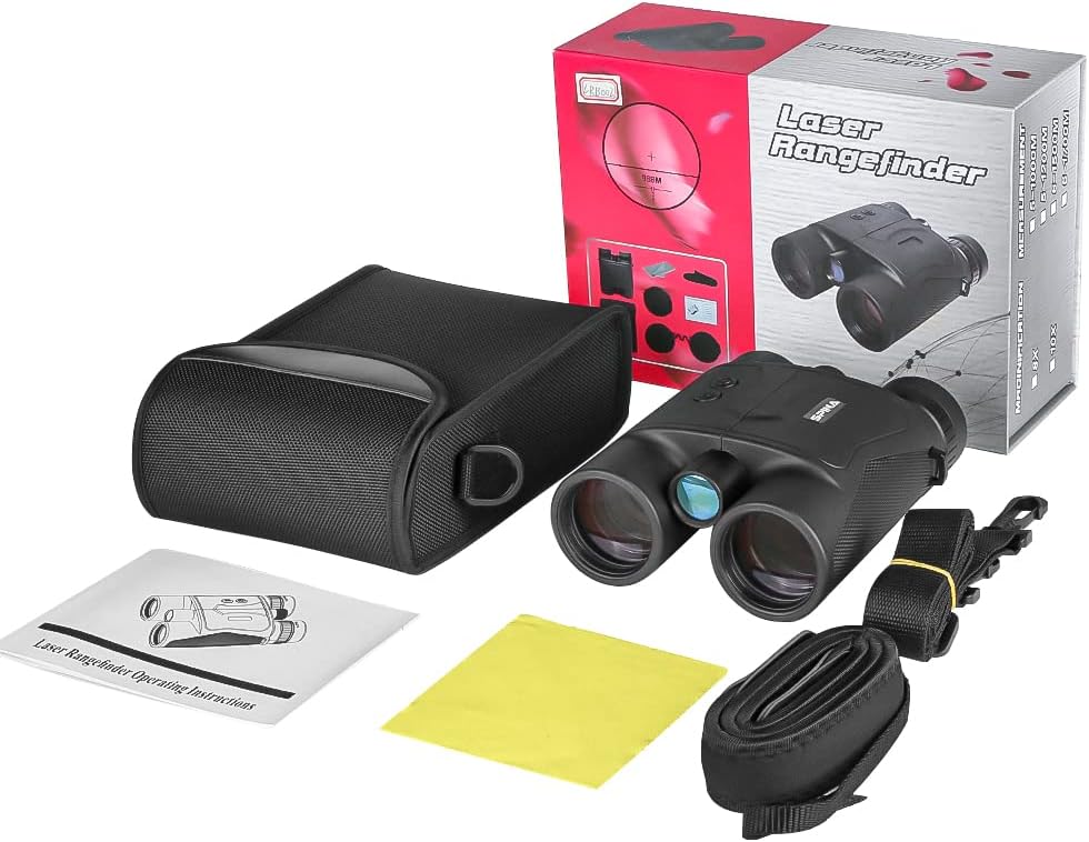 SPINA OPTICS 10X42 Laser Rangefinder 1200 Meters Ranging Binoculars Telescope for Archery/Bow Hunting/Shooting/Birdviewing