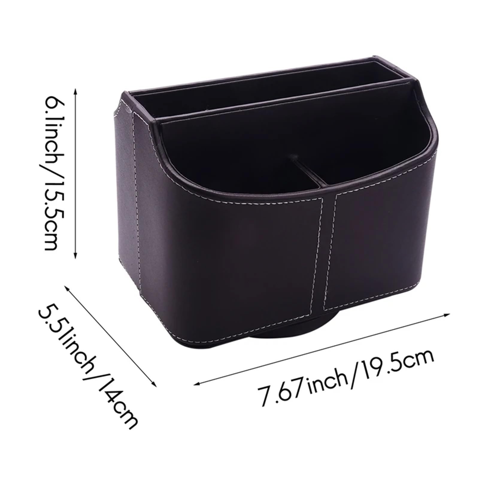 Organisateur de télécommande rotatif à 360 degrés, organisateur fournitures bureau, boîte rangement en cuir Pour Tv