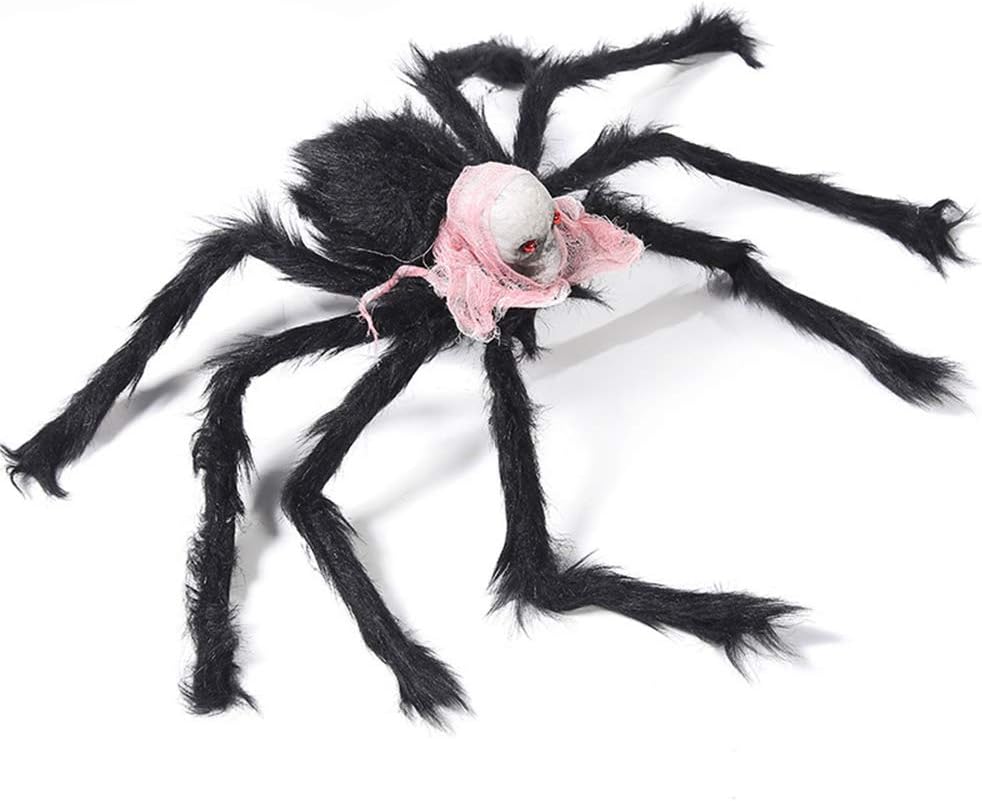 Amazon Akdsteel ハロウィーン おもちゃ ぬいぐるみ クモ 怖い フォームスカルヘッド シミュレート 学園祭 文化祭 ドアバークラブ お化け屋敷 デコレーションプロップ用 75cmスカルスパイダーピンク ぬいぐるみ おもちゃ