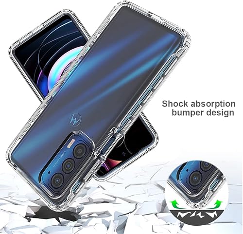 Miniatura 7 de Funda para Moto Edge 2021Edge 5G UWXT2141DL con protector de pantalla de vidrio templado, carcasa dura de protección completa transparente 360 + TPU