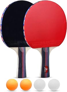 Ping Pong Paddle Set, Premium Rackets with Advanced Speed, Control and Spin, Portable Zipped Carrying Bag with Ping Pong Balls and Table Tennis Racket, Ideal for Beginners and Professinals