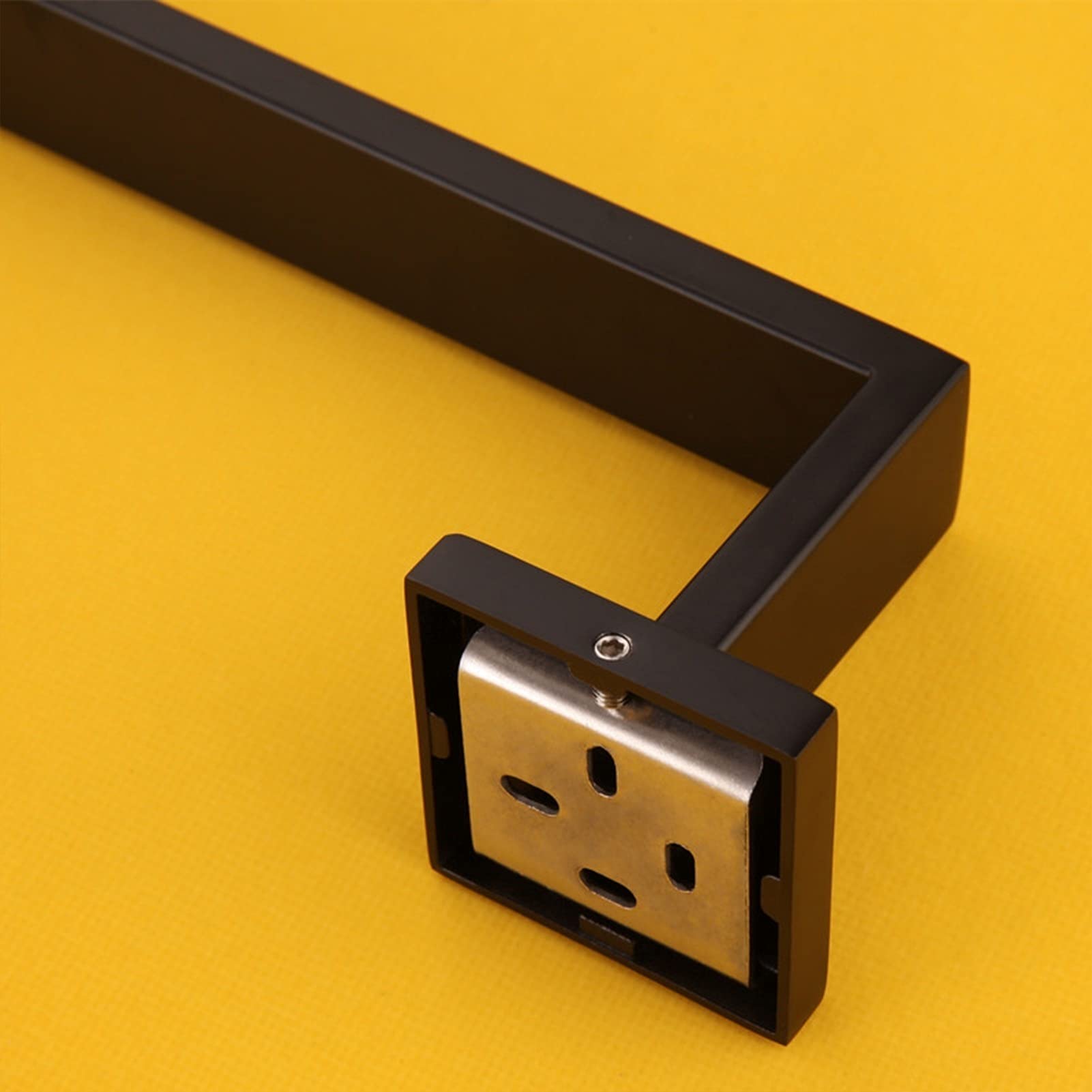 Percha de Toalla montada en la Pared de la Barra de la Barra de una Sola Toalla para el baño o la Cocina, el Soporte de la Toalla del diseño Cuadrado de Acero Inoxidable de 304, 40cm/50cm/60cm, Negro