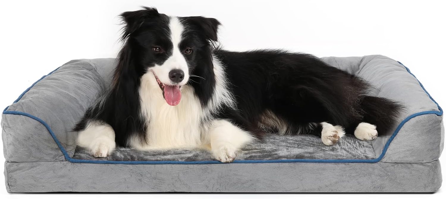 REDALAN Large Dog Bed, Removable Washable Cover Pet Bed, Dog Couch Bed