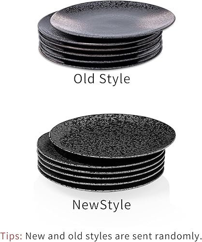 Miniatura 10 de Kanwone Platos de ensalada de postre de cerámica, juego de 6, 8 pulgadas, platos redondos de cocina para postres, ensaladas, aperitivos, filetes,