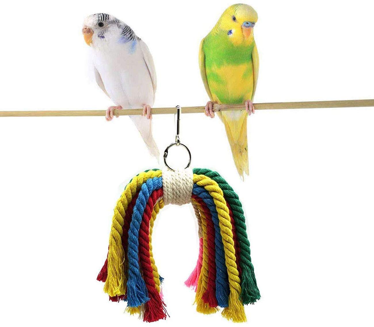 pájaro Juguete Loro Juguete 7 Piezas Jaula esparcidor Columpio Masticar Campana Juguete Periquito pequeño Loro Guacamayo myna