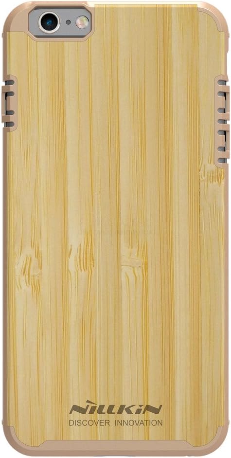 iPhone 6/6S Case,[Return To Nature Design][Heat Dissipation][Compatible With Magnetic Phone Holder]Nature Wood Bamboo With PC Slim Covering Case[Nillkin] - Gold
