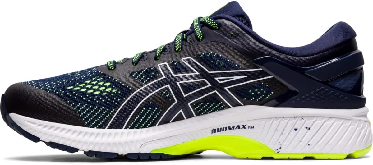 ASICS Men's Gel-Kayano 26 Running Shoes, 7, Peacoat/Safety Yellow