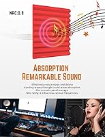 Vista 3 de Paneles de espuma acústica, paquete de 48 paneles de espuma a prueba de sonido de 1 x 12 x 12 pulgadas, paneles de espuma a prueba de sonido de alta