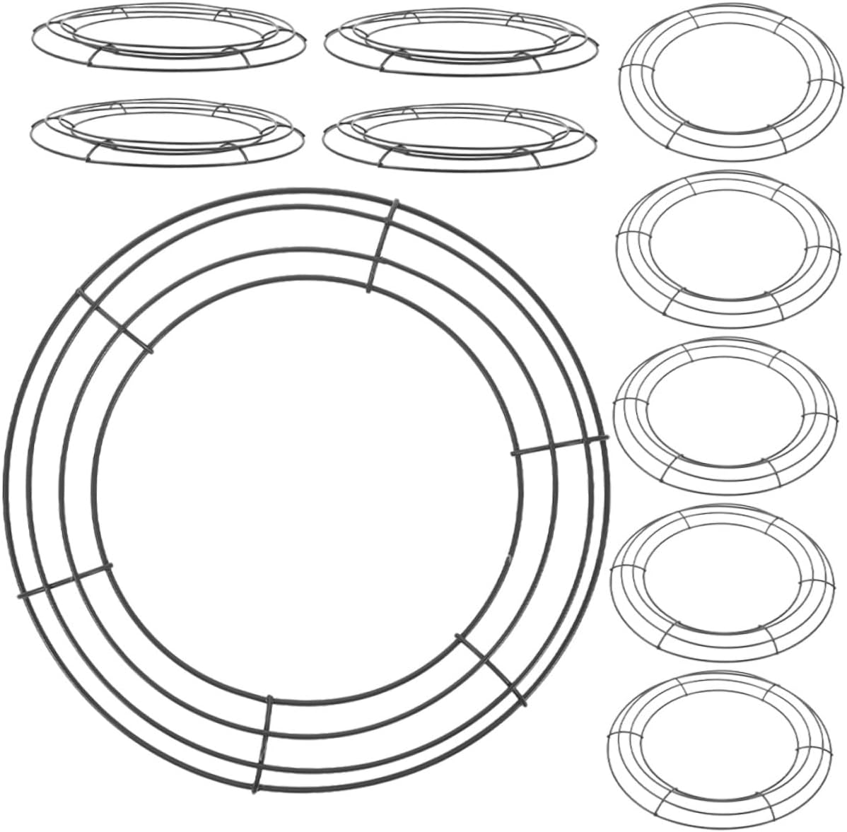 10pcs Wreath for Christmas Round Wire Frames for Floral Crafts for Holiday Decorations and Front Door Displays