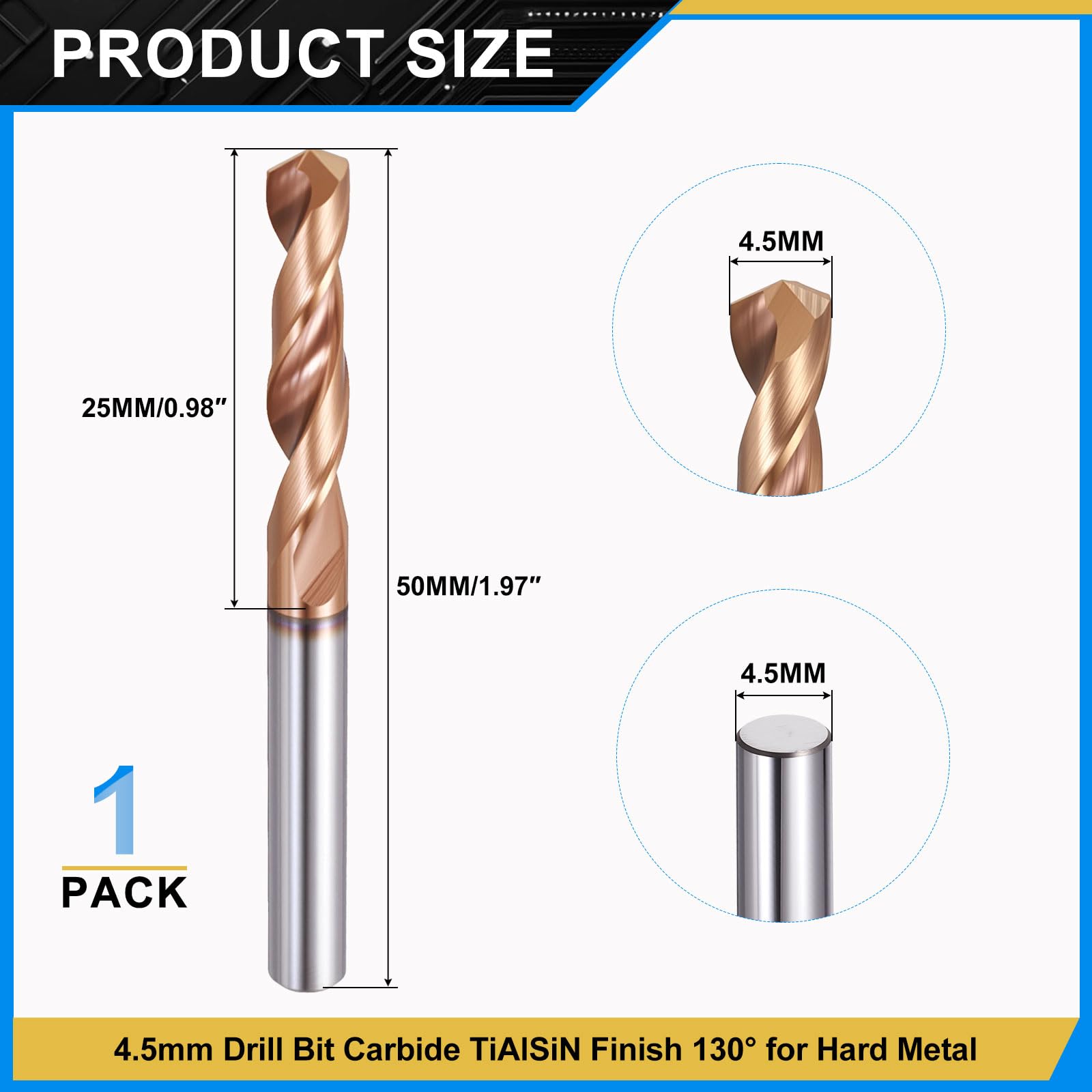 PATIKIL 4.5mm Drill Bit - Image 2