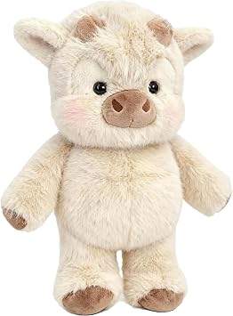 Running Cow Plush, Highland Cow Soft Toy, Easter Highland Cow Plushie, Cow Toys for Home Decor, 35 x 15 x 40 cm