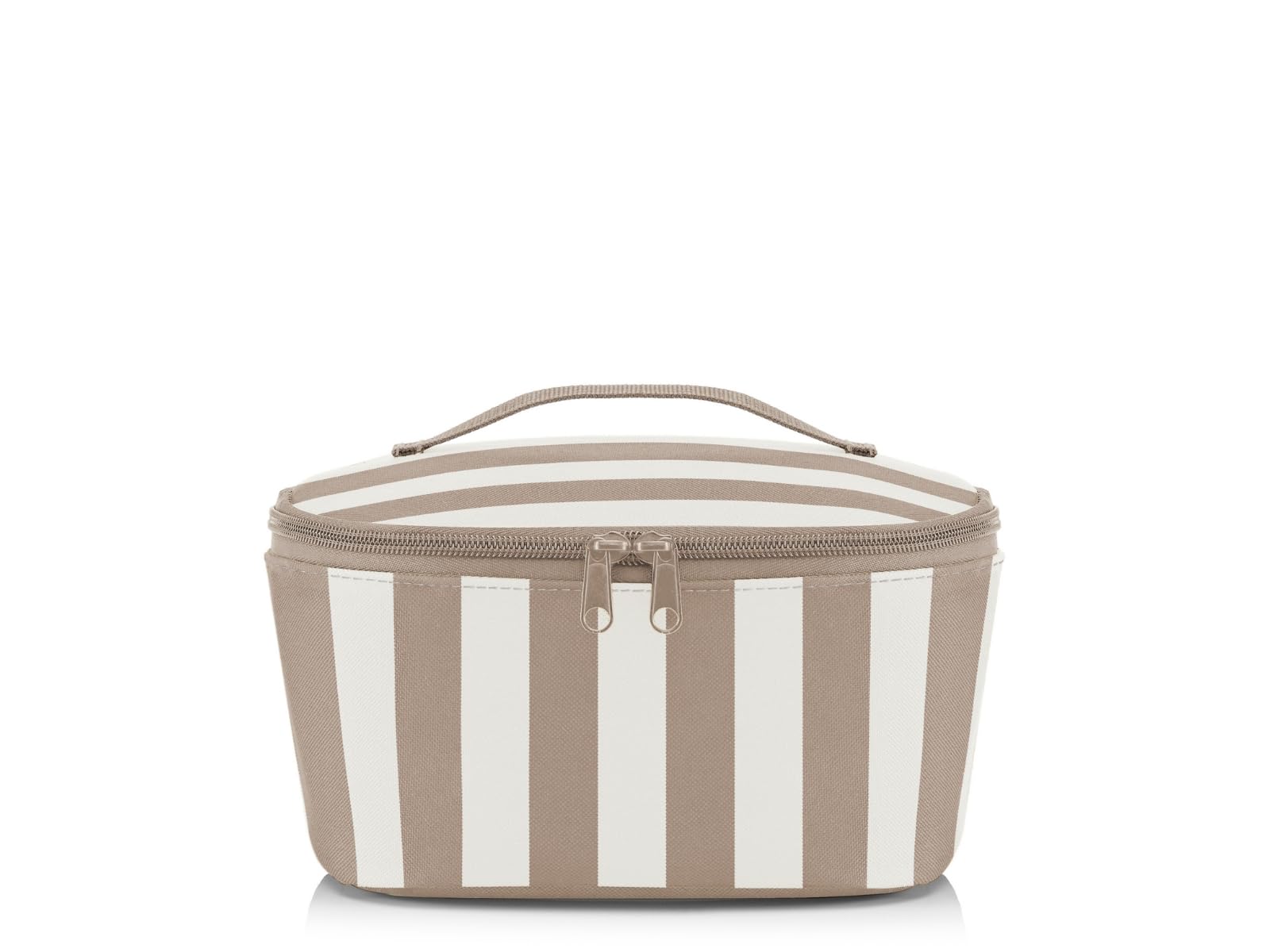reisenthel coolerbag S Pocket summerstripes Coffee – Kühltasche mit Obermaterial aus recycelten PET-Flaschen – Ideal für das Mittagessen unterwegs