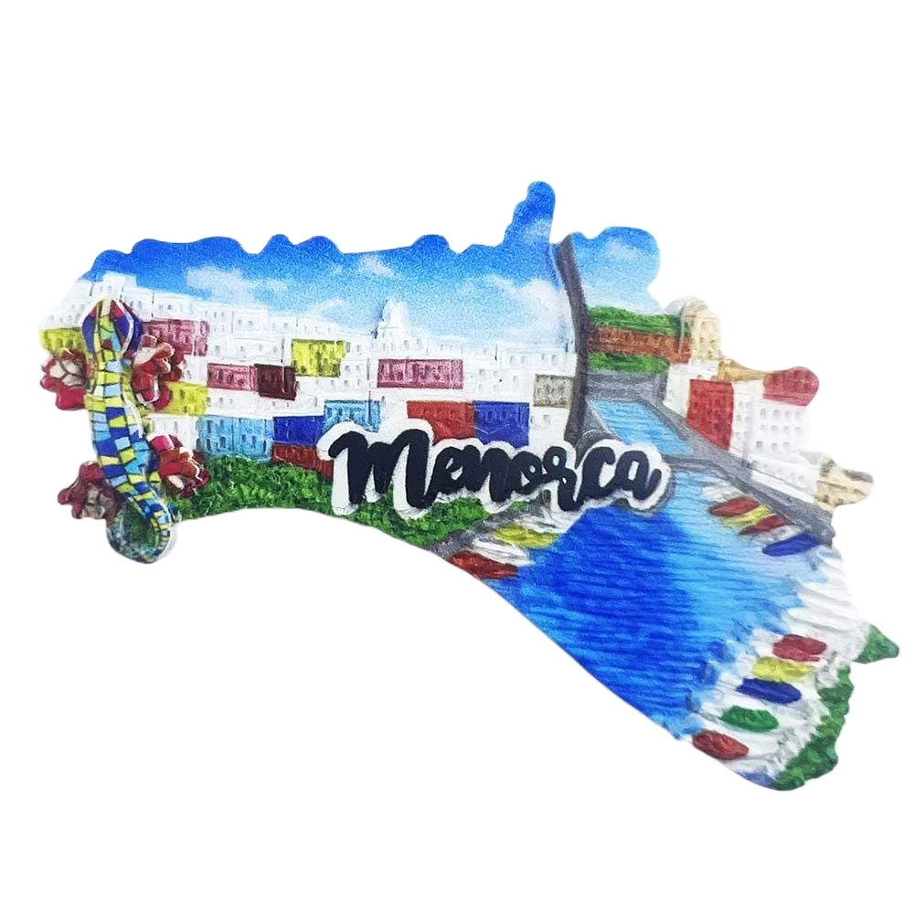 Menorca Spain 3D Map-Shaped Fridge Magnet Souvenir Gift,Resin Handmade Menorca Refrigerator Magnet Home & Kitchen Decoration Collection