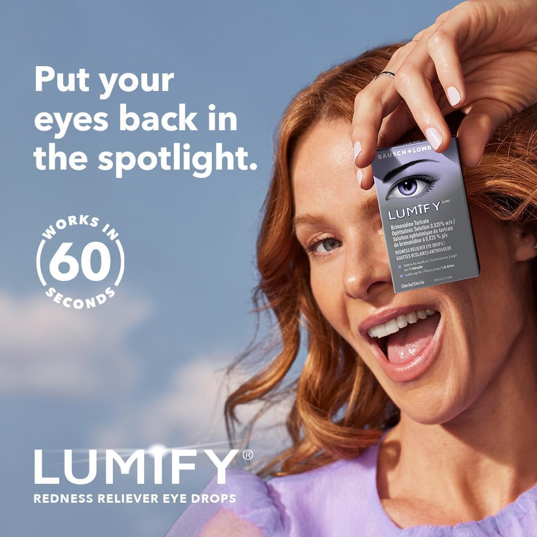 LUMIFY LUMIFY Eye Drops for Red Eyes, Redness Reliever for Brighter Looking Eyes, Works in 1 Minute & Lasts Up to 8 Hours, Eye Drops, 7.5 mL in use