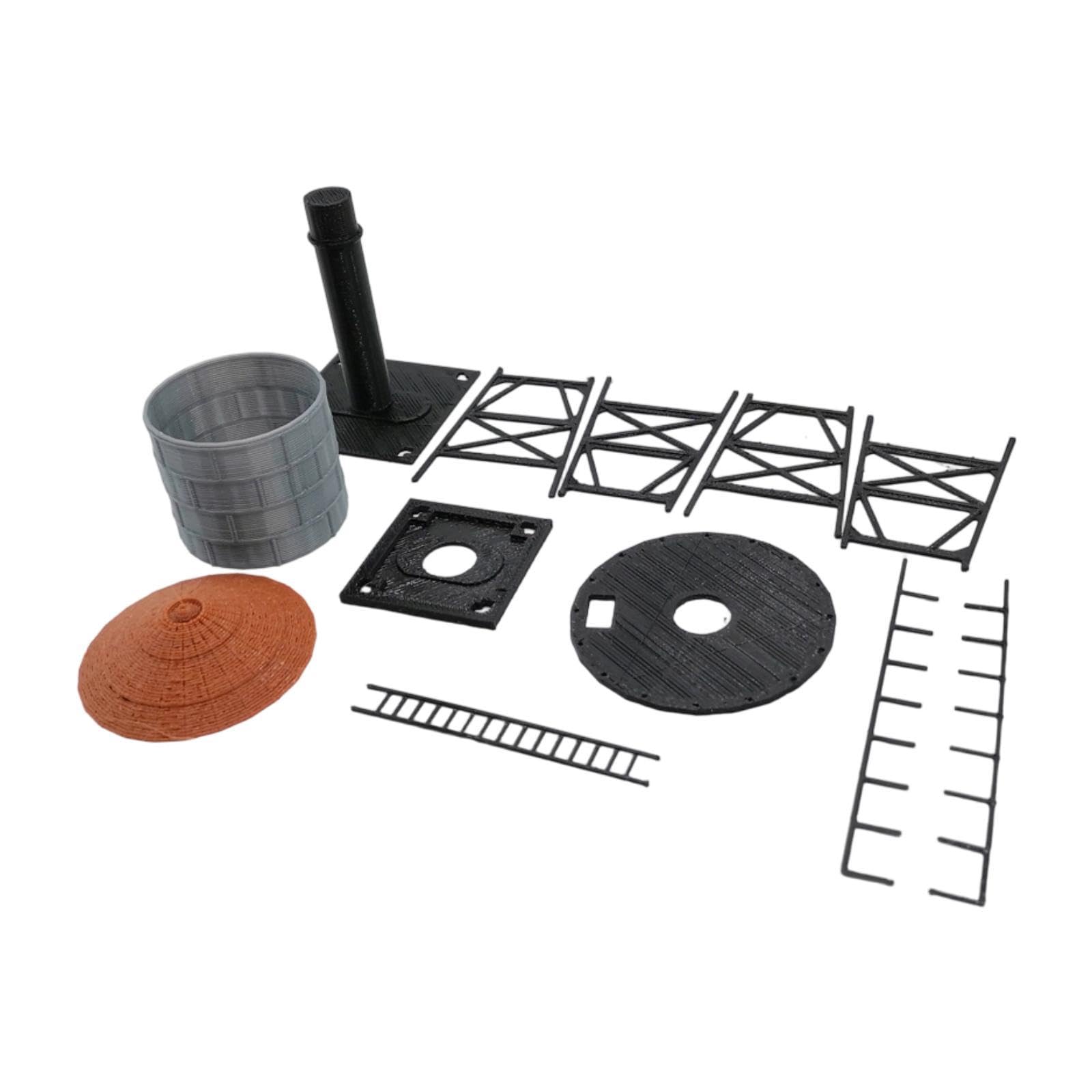 HO Scale Model Water Tower Unassembled Miniature Simulation Scene Decoration-image-24