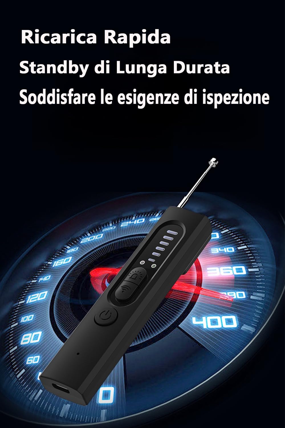 Rilevatore Microspie Soucolor - 4 Funzioni, Frequenza 1Mhz-6.5Ghz, Ricaricabile, Per Privacy