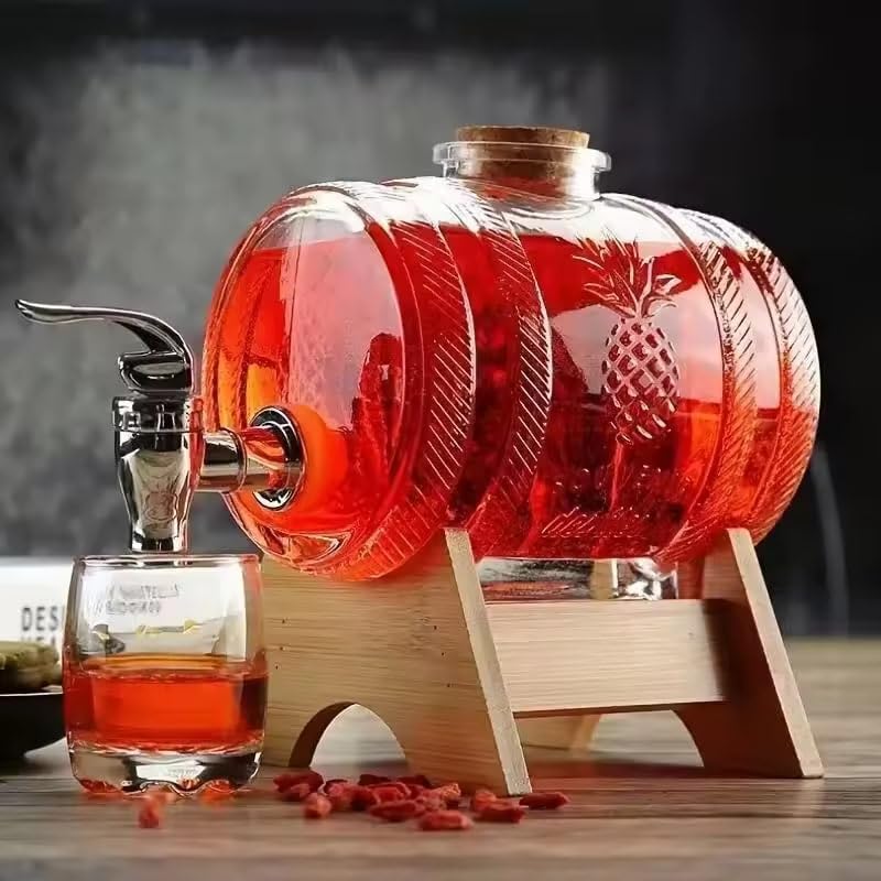 Image of 5.5 Litre Footed Glass Juice Dispenser with Tap | Prime Detox Mason Jar Beverage Dispenser Counter Table Top Infused for Water, Beer, Juice, Liquor Dispenser Pack of 1
