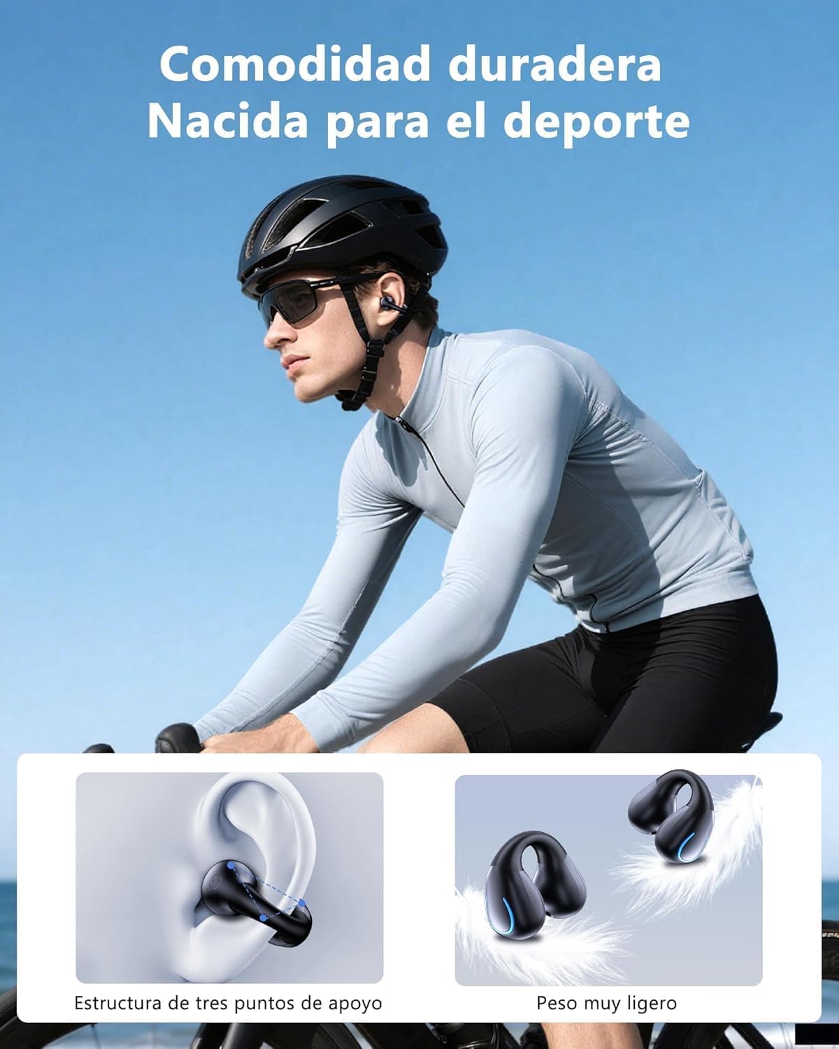 Paekole Auriculares Inalámbricos Bluetooth 6.1 Open Ear Clip 80H IPX7 | Clip oreja, Audio Direccional, 80H batería, Pantalla LED, driver 16.3mm, IPX7, Bluetooth 6.1, botón físico, carga USB-C