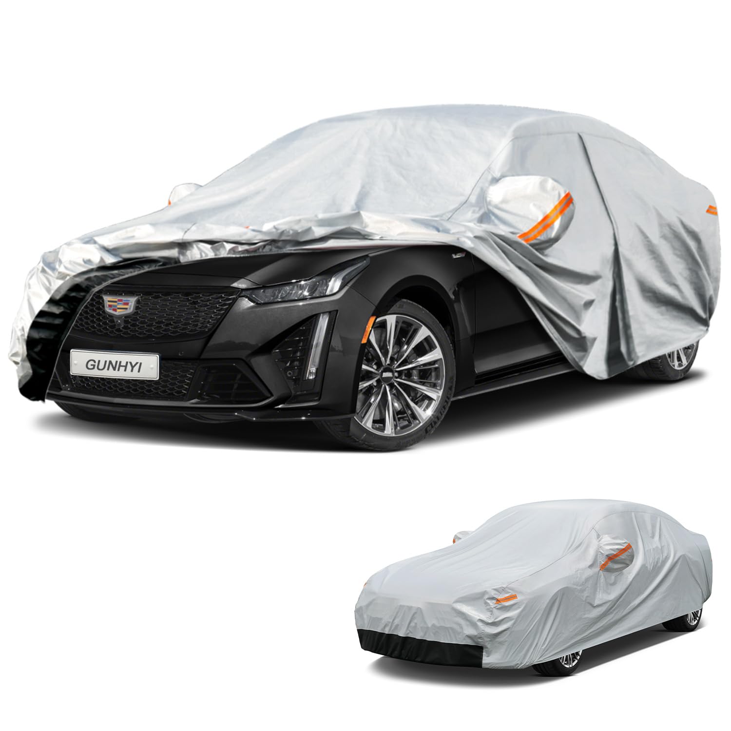 GUNHYI 6 Layer Car Cover Custom Fit Cadillac CT5 (2019-2026) Waterproof All Weather, Heavy Duty Outdoor Snow Sun Rain Uv Protection (Ships from US Warehouse, Delivery 3-8 Days)