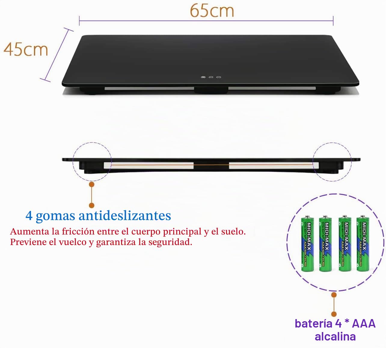 Báscula digital para mascotas para perros, con alfombrilla antideslizante, plataforma de báscula para animales, dimensiones 25,6 x 17,7 pulgadas, peso máximo 220 libras, precisión 10 g, color negro.