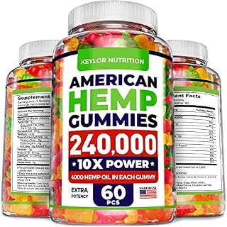KEYLOR NUTRITION Premium Hemp Gummies 400,000 – All Natural Ingredients - Relief