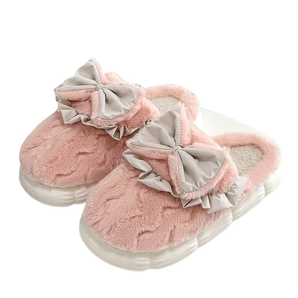 Pantoufles en coton pour femmes idée cadeau d'hiver, chaussons chauds et moelleux JFDBGU