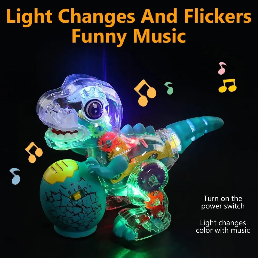Electric T-Rex Dinosaur Toy - Lights & Music! -2