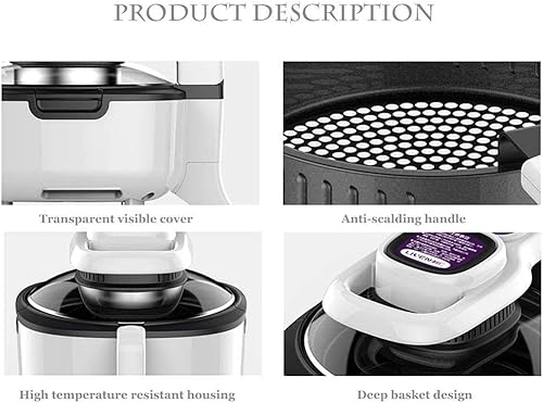 Miniatura 7 de Freidoras de aire Ove Deshidratador, cesta antiadherente, base programable para freír al aire, asar (color blanco) (blanco)