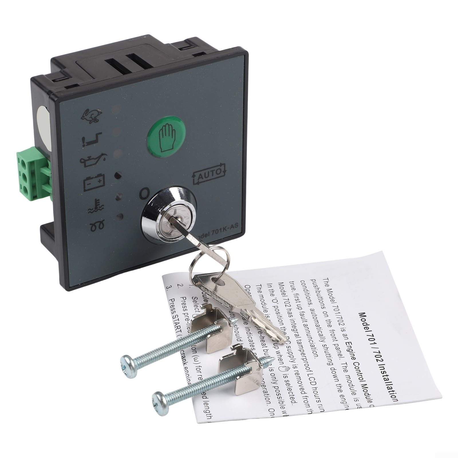 Panel 701K-AS para control de generador diésel con arranque automático y LCD