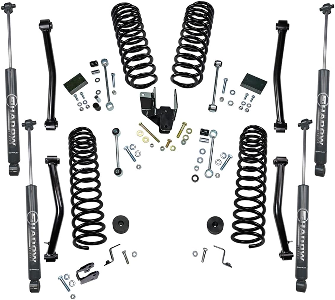 Superlift Suspension RealTruck 4" Lift Kit for Jeep Wrangler JL | Complete Lift Kit with Front & Rear Shadow Series Shocks and Lower Link Arms | K192 | Fits 2018-2023 Jeep Wrangler JLU 4-Door