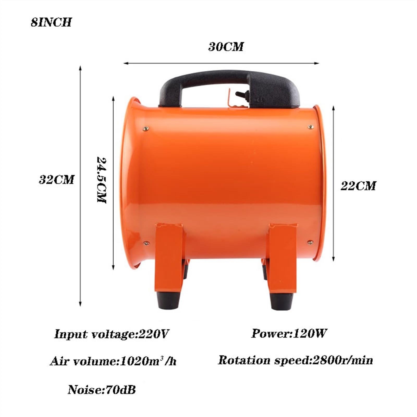 Estrattore d’aria Aspiratore Ventilatore di scarico industriale Ventilatore for condotto portatile ad alta velocità Ventilatore di scarico mobile Attrezzatura di ventilazione ad alta potenza Ventilato