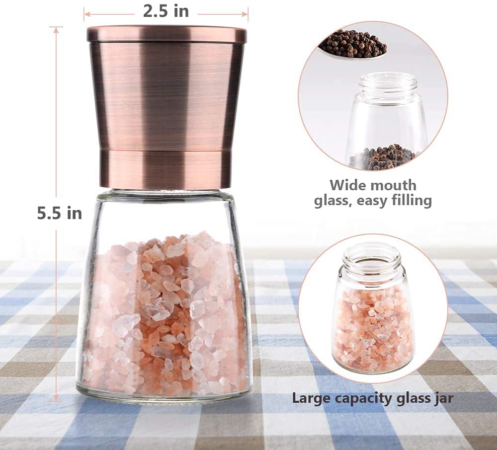 Premium Salz- & Pfeffermühlen-Set – Edelstahl & Glas, Größenverstellbar, 19 Cm