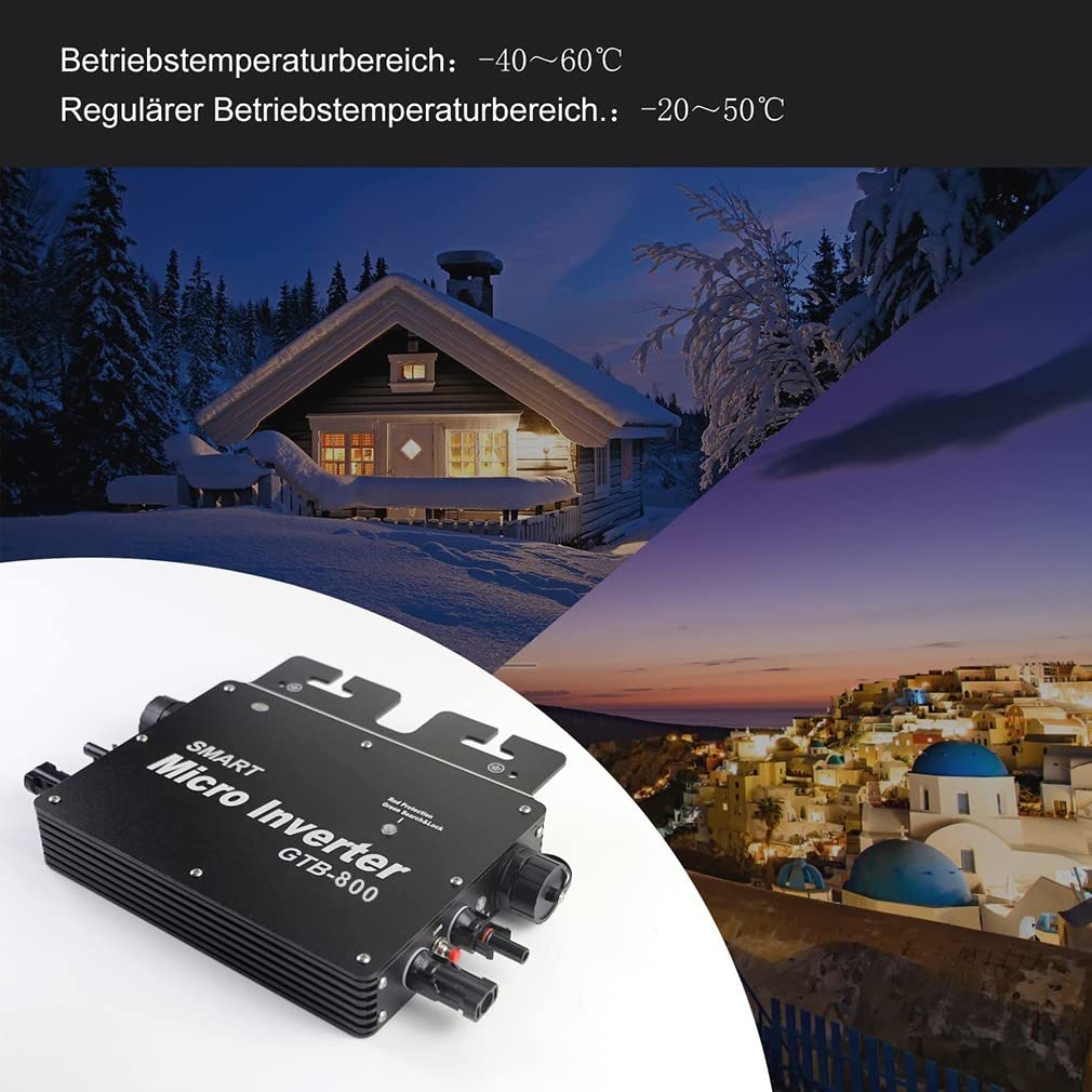 600W/700W/800W Micro-Onduleur Solaire Grid Tie Micro Onduleur Smart Micro Inverter 110V/220V WiFi Solar Grid Inverter Ip65 ImperméAble MPPT Grid Tie Inverter Efficacité 99,5%