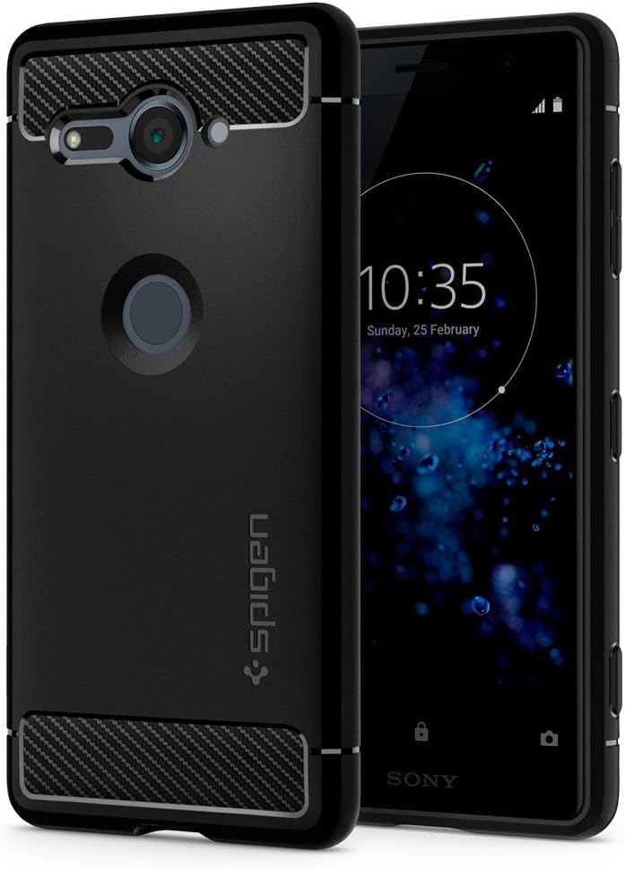 Spigen Rugged Armor Designed for Sony Xperia XZ2 Compact Case (2018) - Black