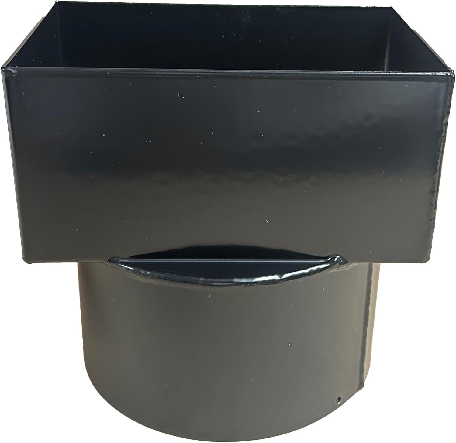 Aluminum Downspout Adapter to Underground Drainpipe 4x6-6 | Made in The U.S.A. (Black)
