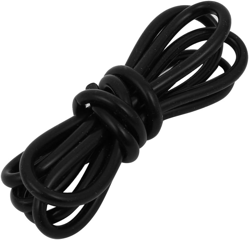 uxcell 2mm x 4mm Dia High Temp Resistant Silicone Tube Hose Rubber Pipe Black 1M Long