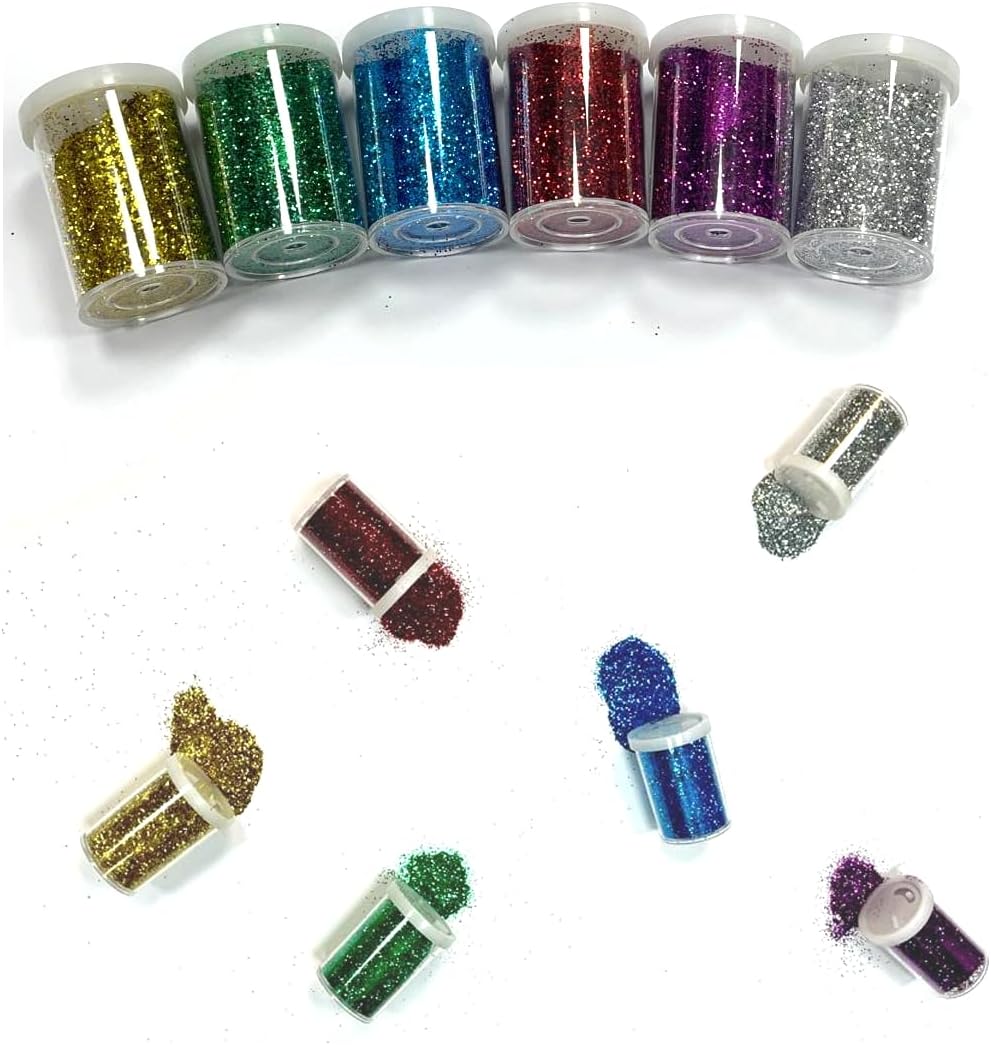 ARK Craft Glitter Shaker Tubes for Craft & Art Supplies (Pack of 6 Assorted Colours), TR294561