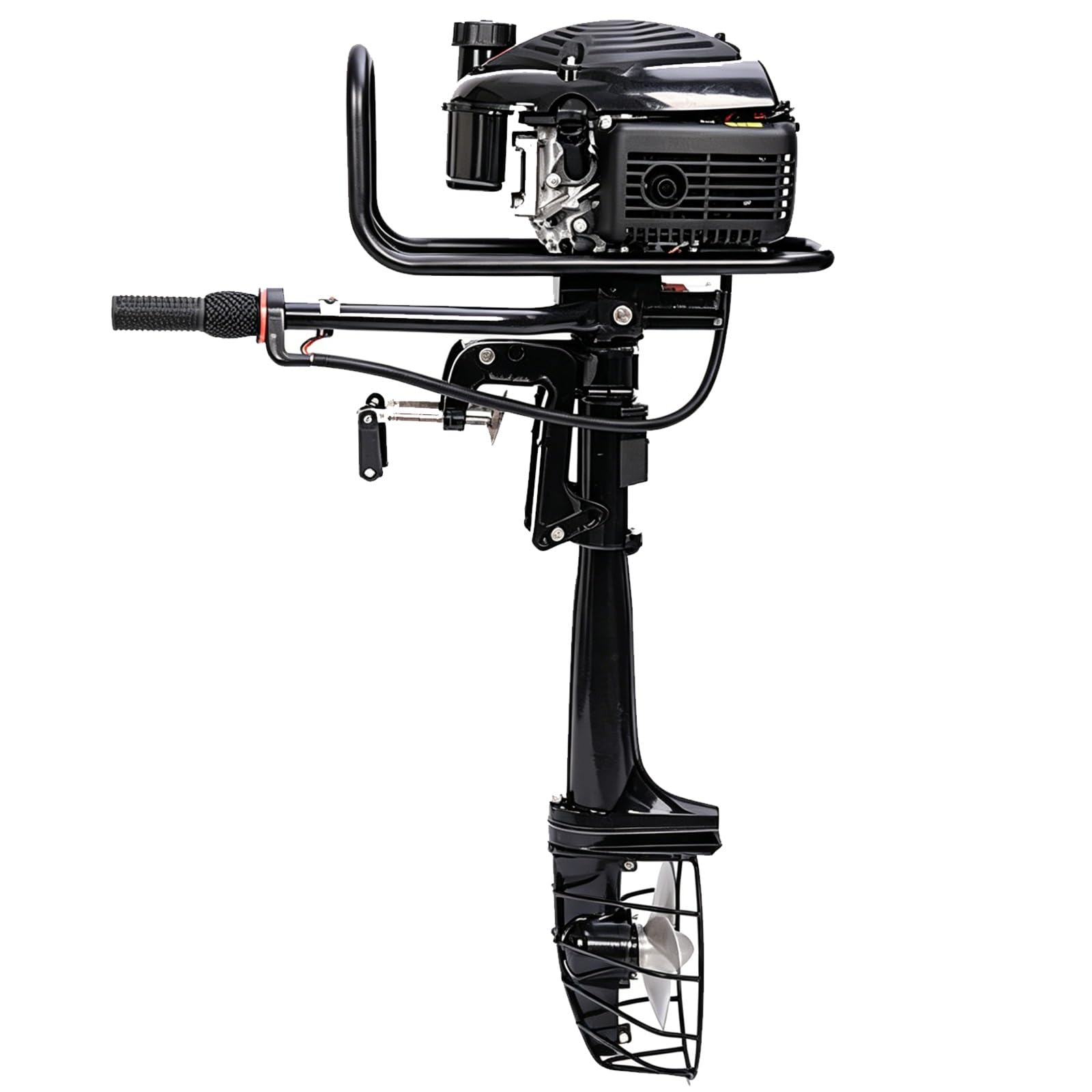 Moteur hors-bord 4 temps 6HP, moteur de bateau avec trousse à outils complète for radeaux gonflables, bateaux pliables, pêche portable
