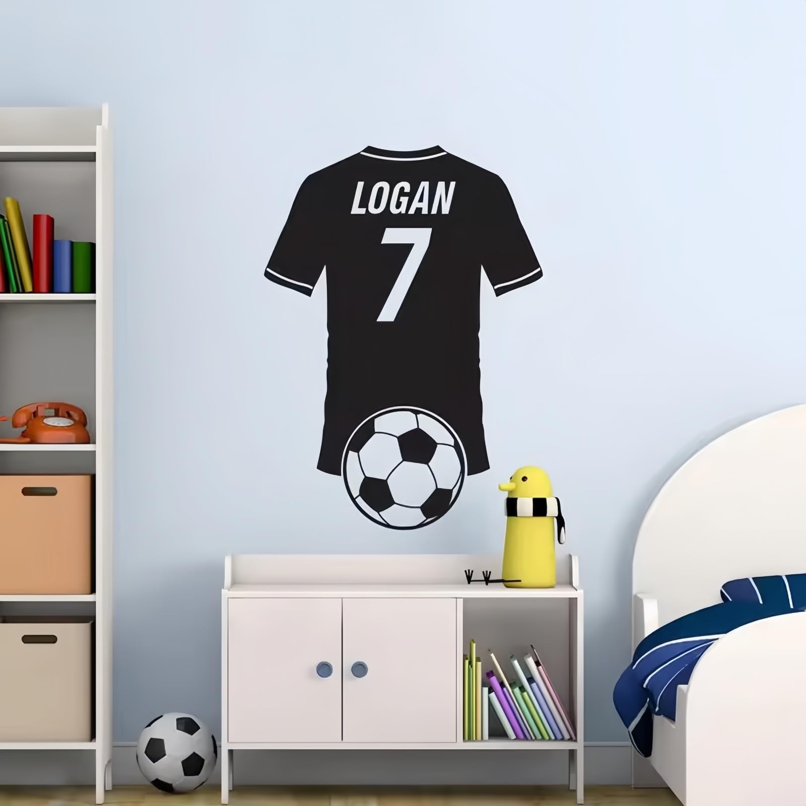Pegatinas De Fútbol Personalizadas con Nombre Y Número. Vinilo De Portero Personalizado For Pared. Decoración For Habitación De Niños Y Niñas. Póster De Fútbol(56x70cm)