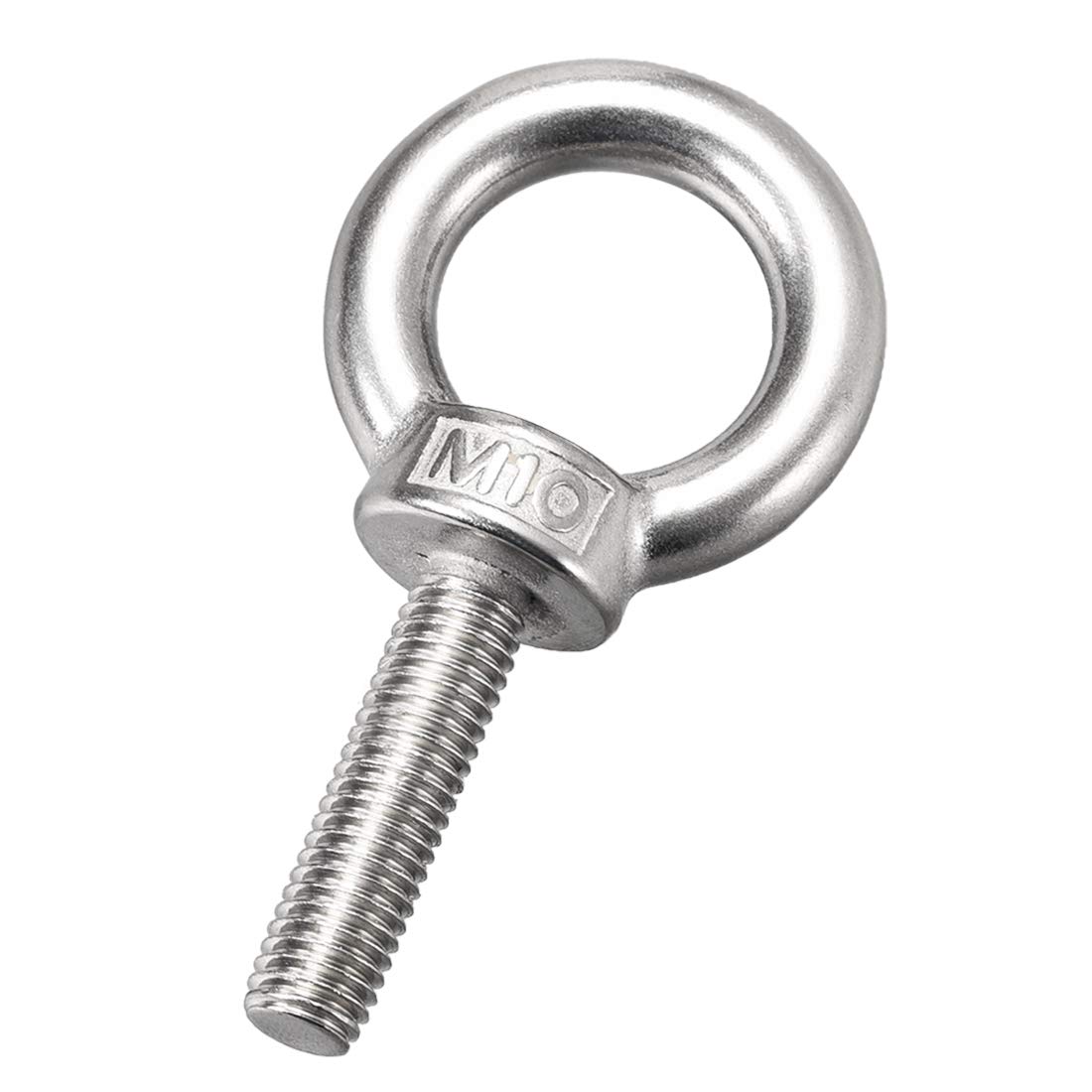 uxcell Lifting Eye Bolt M10 x 40mm Male Thread 304 Stainless Steel for Hanging, Pack of 5